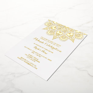 Gold Mandala Mehndi Foil Invitation