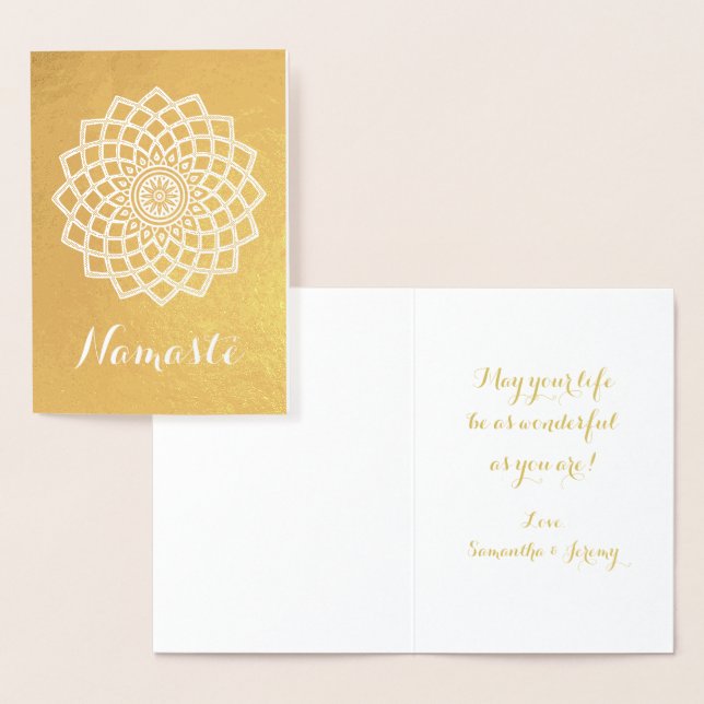 Gold Mandala Namaste Greeting Card (Display)