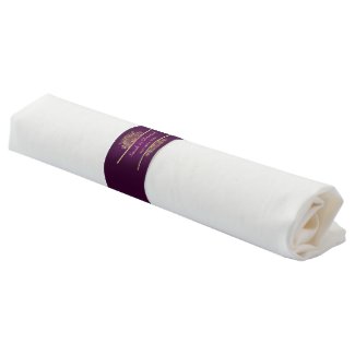 Gold Mandala on Eggplant Purple Elegant Wedding Na Napkin Bands