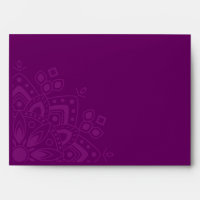 Gold Mandala on Eggplant Purple Plum Envelope