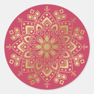 Gold Mandala on Light Blush Pink Envelope Seals
