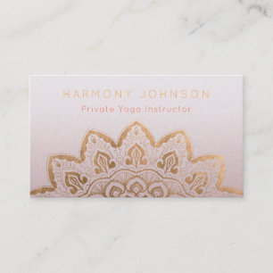 Gold Mandala on Mauve Shimmer Business Card