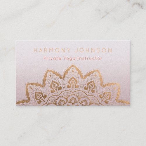 Gold Mandala on Mauve Shimmer Business Card