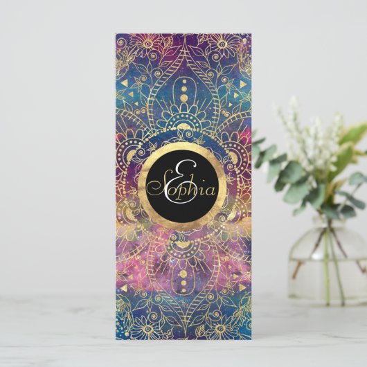 Gold Mandala Watercolor Colorful Nebula (Standing Front)