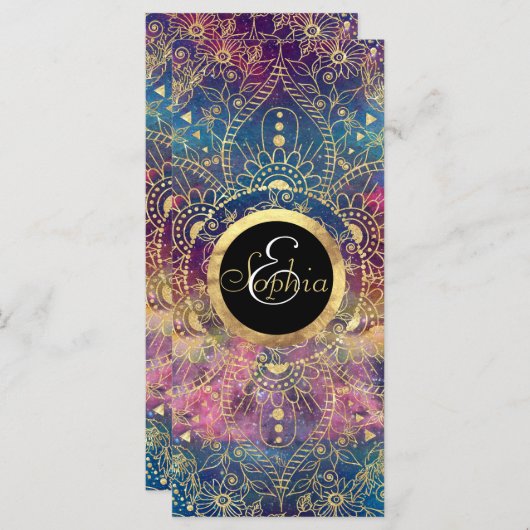 Gold Mandala Watercolor Colorful Nebula (Front/Back)