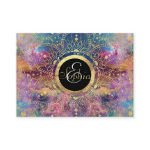 Gold Mandala Watercolor Colorful Nebula