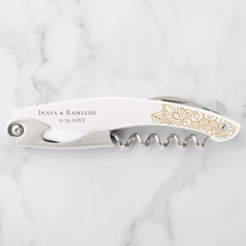 Gold Mandala Wedding Favors   Waiters Corkscrew