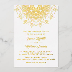 Gold Mandala Wedding Foil Invitation