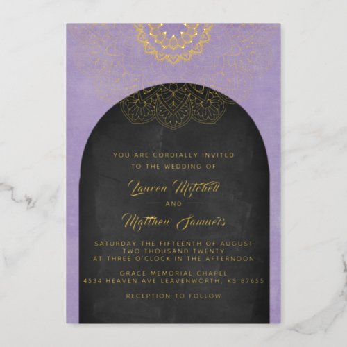 Gold Mandala Wedding Foil Invitation