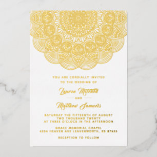 Gold Mandala Wedding Foil Invitation
