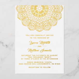 Gold Mandala Wedding Foil Invitation