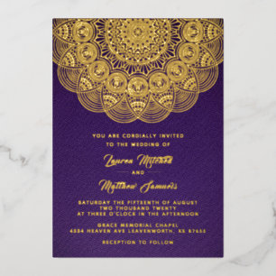 Gold Mandala Wedding Foil Invitation