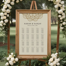 Gold Mandala Wedding Seating Chart