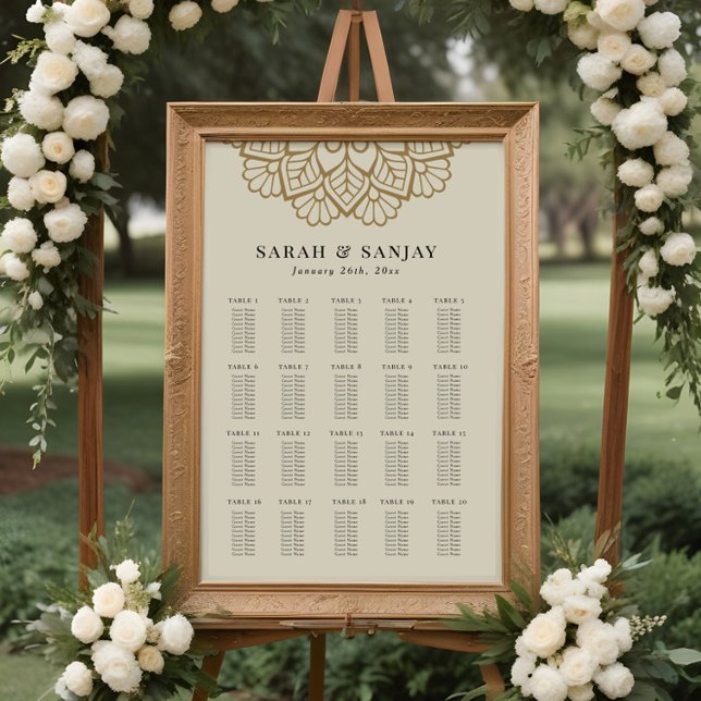 Gold Mandala Wedding Seating Chart (Creator Uploaded)