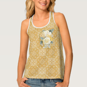 Gold Mandalas of various Geometric Circle repeats Tank Top
