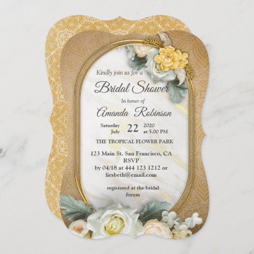 Gold Mandalas of various geometric circles Invitation