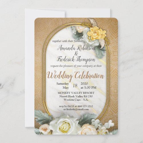 Gold Mandalas of various geometric circles Invitation