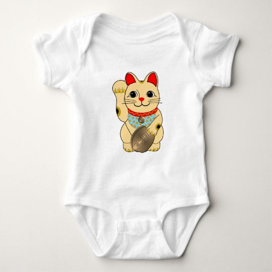 Gold Maneki Neko Baby Bodysuit