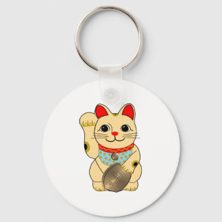 Gold Maneki Neko Keychain