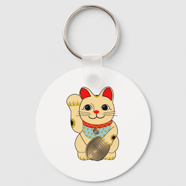 Gold Maneki Neko Keychain (Front)
