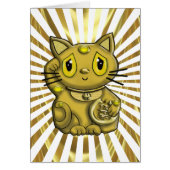 Gold Maneki Neko Lucky Beckoning Cat (Front)