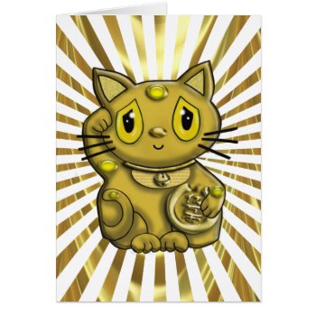 Gold Maneki Neko Lucky Beckoning Cat by dreamlyn at Zazzle