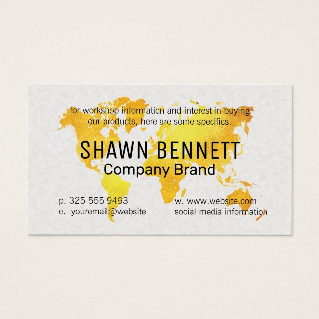 Gold Map of The World | Texture Background (Front)