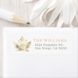 Gold Maple Leaf Address Label