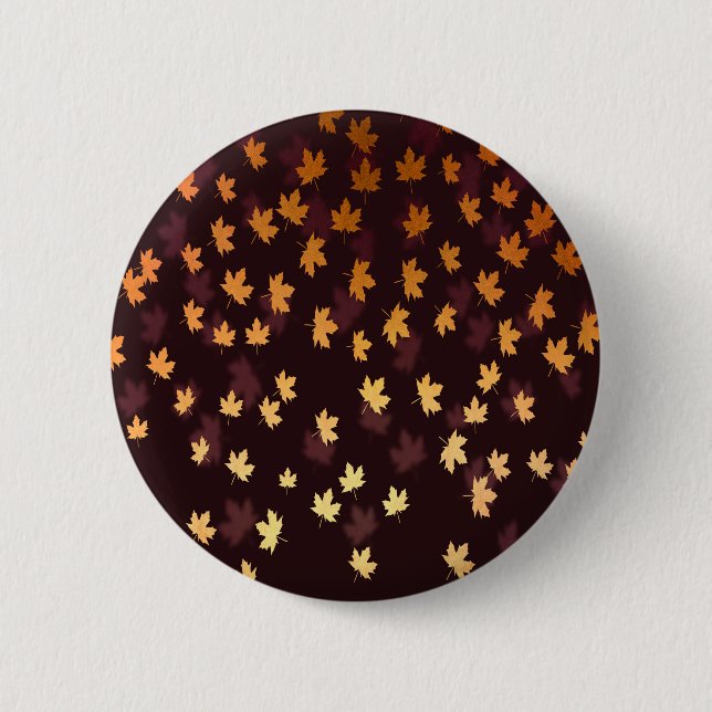 Gold Maple Leaf on dark red Pinback Button (Front)
