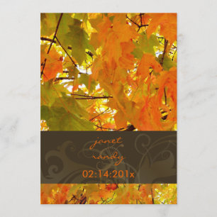 Gold Maple Leaves/fall wedding invitations