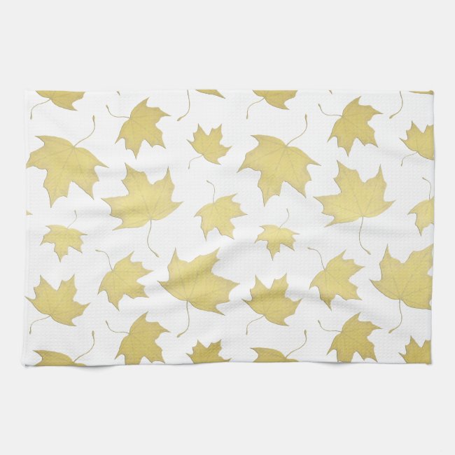 GOLD MAPLE LEAVES - Kitchen towel