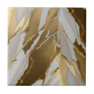 Gold Marble 3 Stones Ceramic Tile