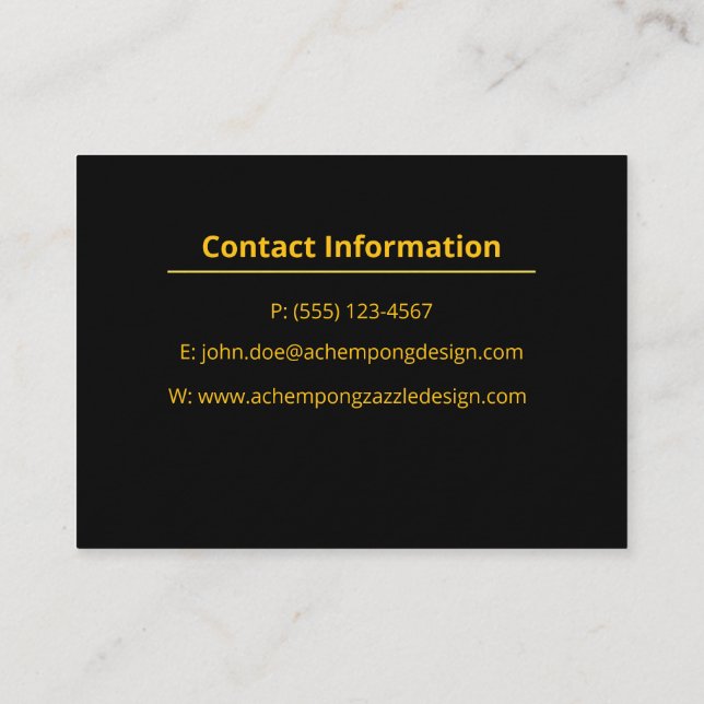 Gold Marble Abstract – Upscale Professional Opulen Business Card (Back)