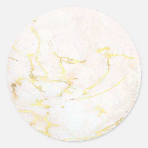 Gold Marble Add Your Text Modern Elegant Blank Classic Round Sticker