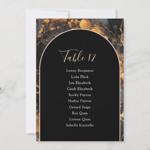 Gold marble and arch Table Number Seating Chart