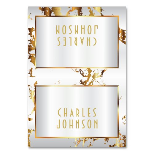 Gold Marble and White Satin _ Place Cards