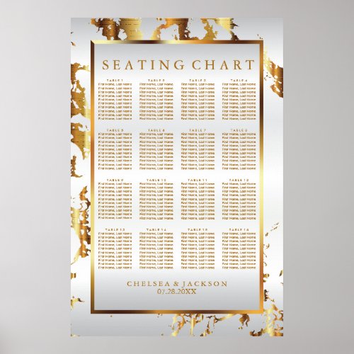 Gold Marble and White Satin _ Seating Chart