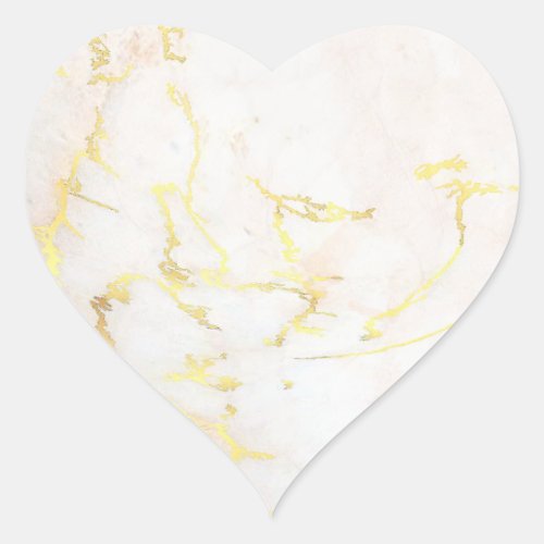 Gold Marble Blank Template Add Your Text Modern Heart Sticker
