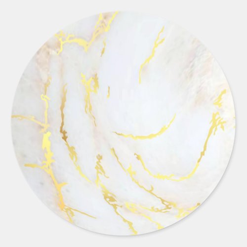 Gold Marble Blank Template Elegant Add Your Text Classic Round Sticker