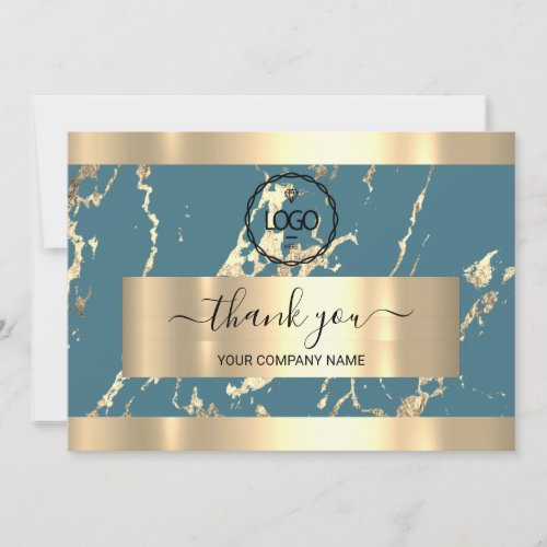  Gold Marble Blue SPA LogoThank You Business   Invitation