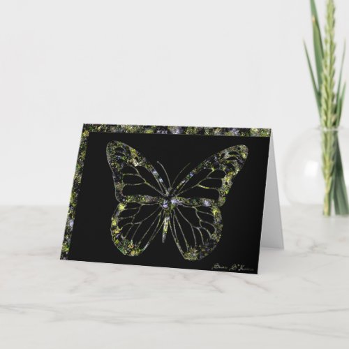 Gold Marble Butterfly Card blank