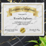 Gold Marble Certificate of Completion Course Award