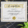 Gold Marble Certificate of Completion Course Award