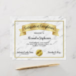 Gold Marble Certificate of Completion Course Award