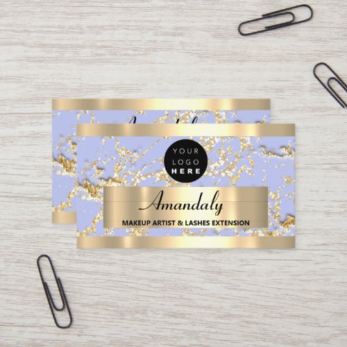  Gold  Marble Consulting Design Glitter Purple Business Card