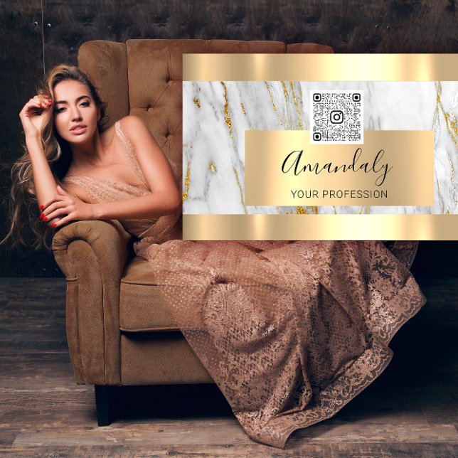 Gold Marble Custom Logo Qr Code 6 Punches 50% OFF Business Card (Gold Marble Custom Logo Qr Code 6 Punches 50% OFF Business Card)