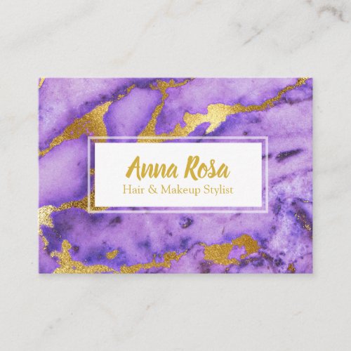  Gold Marble Deep Purple Chic Popular Business Card