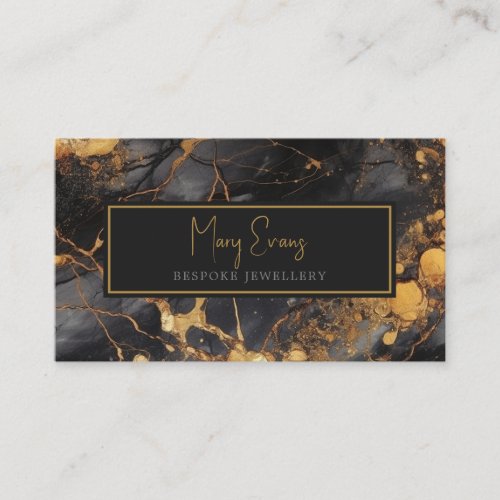 Gold marble effect business card