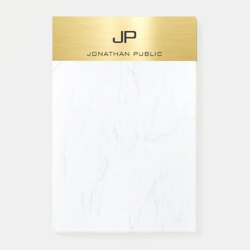 Gold Marble Elegant Modern Minimalist Trendy Plain Post_it Notes