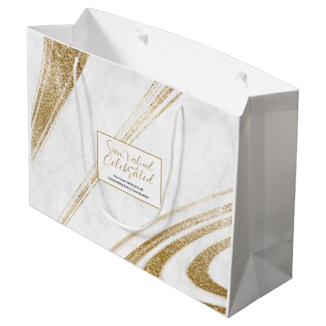 Gold Marble Event Gift Bags (Back Angled)